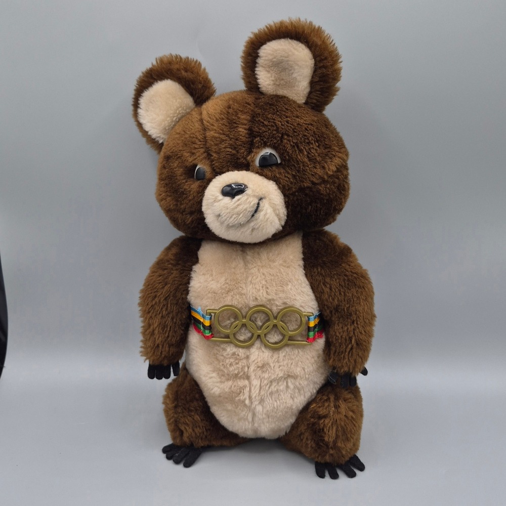 Vintage 1980 Moscow Olympics Misha Bear Plush R Dakin & Co Mascot Brown 10in